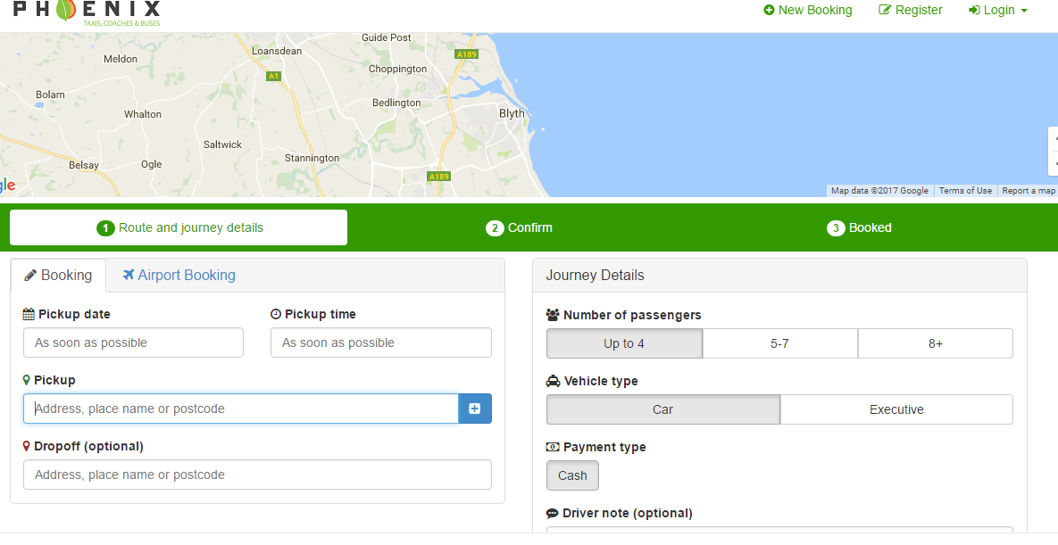 Book a taxi online with Phoenix Taxis